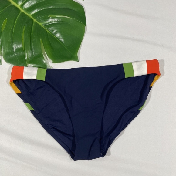 NEW Robin Piccone Casey Side Colorblock Bikini Bottoms Blue [SZ Small ] - Picture 4 of 12